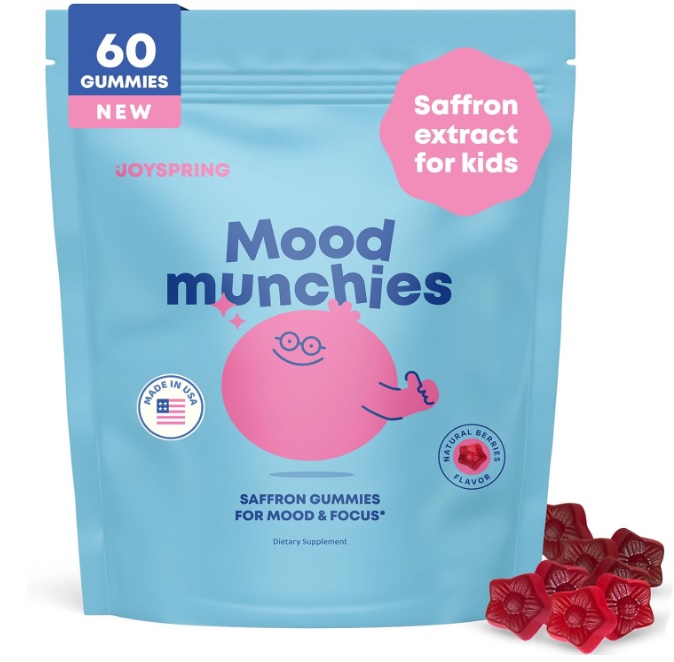 JOYSPRING MOOD MUNCHIES GOMITAS DE AZAFRÁN PARA ESTADO DE ÁNIMO Y ENFOQUE – 60 GOMITAS - 1