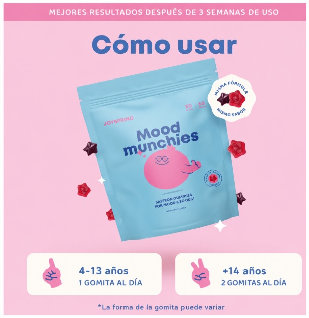JOYSPRING MOOD MUNCHIES GOMITAS DE AZAFRÁN PARA ESTADO DE ÁNIMO Y ENFOQUE – 60 GOMITAS - 5
