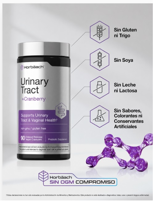 HORBAACH SALUD DEL TRACTO URINARIO PARA MUJERES + CRANBERRY – 90 CAPSULAS - 2