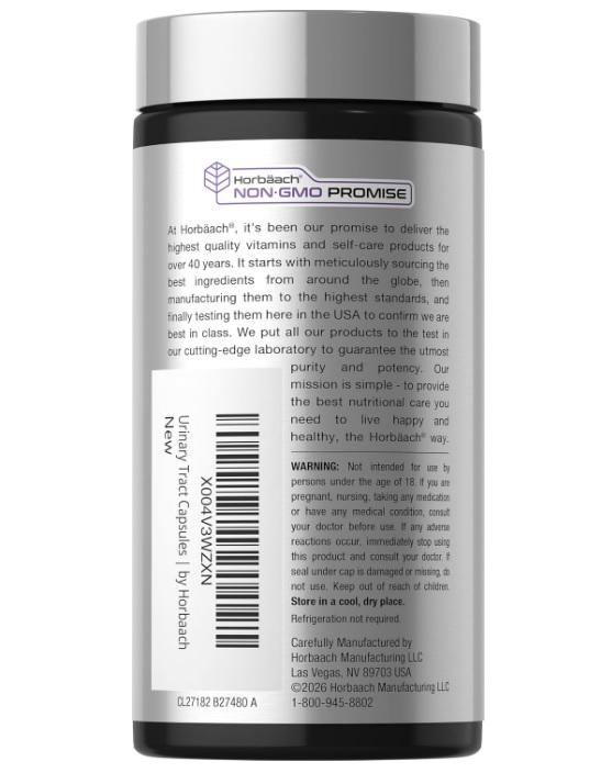 HORBAACH SALUD DEL TRACTO URINARIO PARA MUJERES + CRANBERRY – 90 CAPSULAS - 6