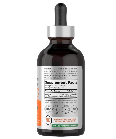 HORBAACH B12 VITAMINA 5000 MCG GOTAS SUBLINGUAL – 118 ML - 6