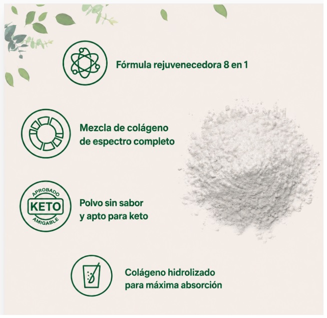 MICRO INGREDIENTS PÉPTIDOS DE COLÁGENO MÚLTIPLE EN POLVO - 82 PORCIONES - 3