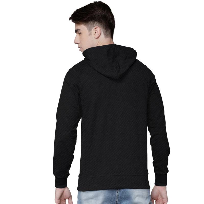 POLERA HOMBRE SWISS LORD ALGODÓN NEGRO CAPUCHA MANGA LARGA - 2