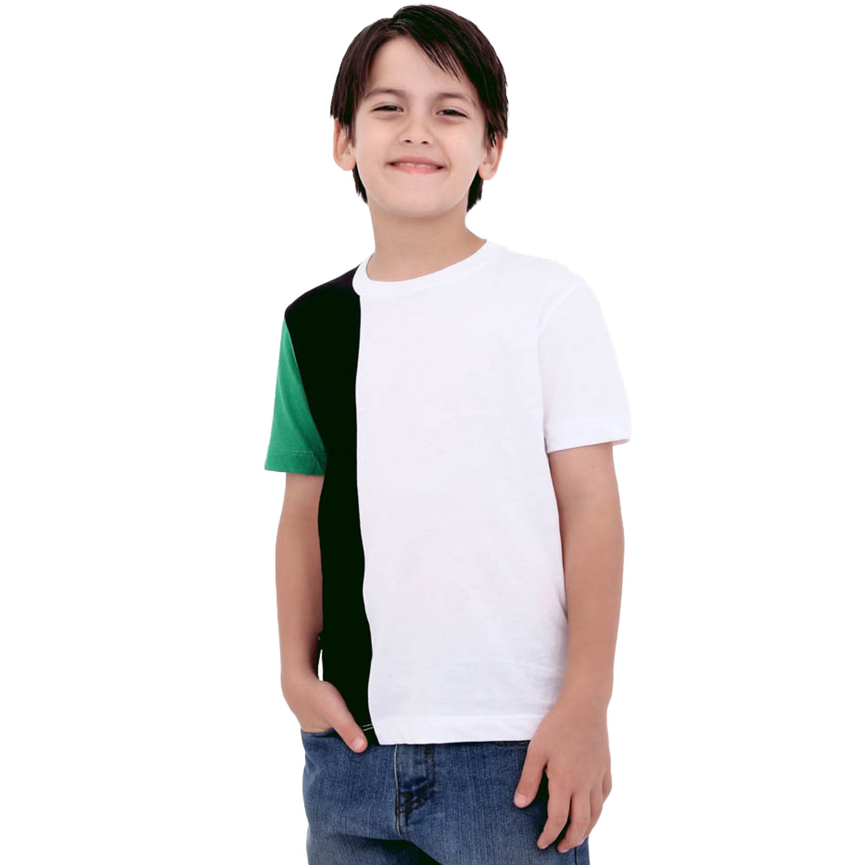 POLO MANGA CORTA ALGODÓN NIÑO SWISS LORD BLANCO PATCH GREEN - 1