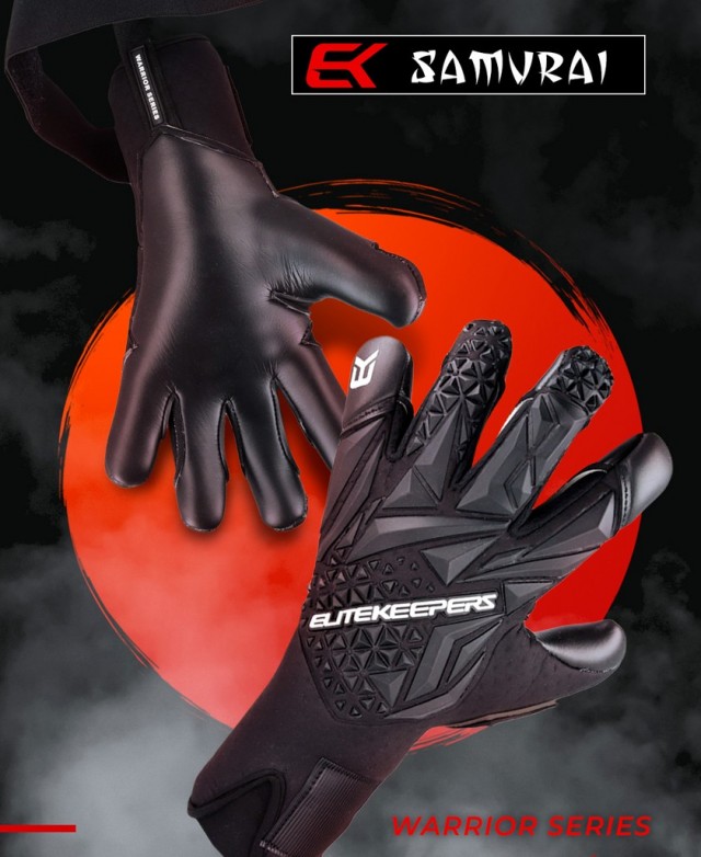 GUANTES ELITEKEEPERS NEGRO ARQUERO GAMA PROFESIONAL SAMURAI - 1