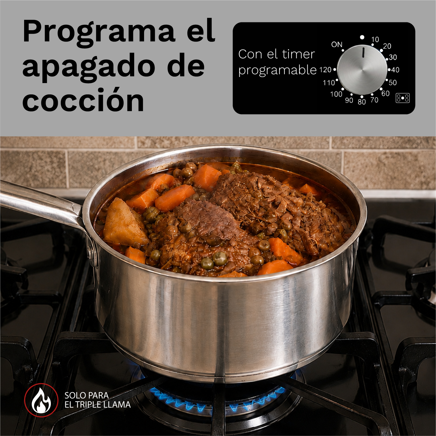 COCINA EMPOTRABLE A GAS KLIMATIC AOSTA 90 5HORNILLAS - 3