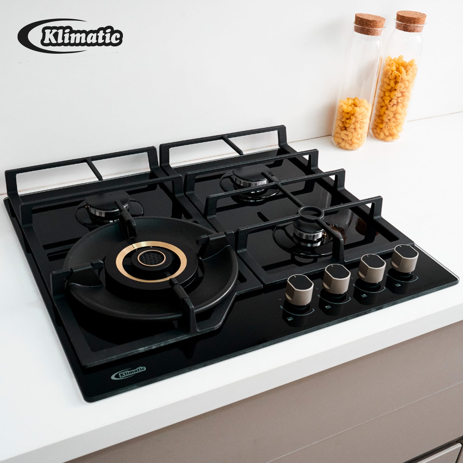 COCINA EMPOTRABLE A GAS KLIMATIC VULCANO 4 4HORNILLAS - 1