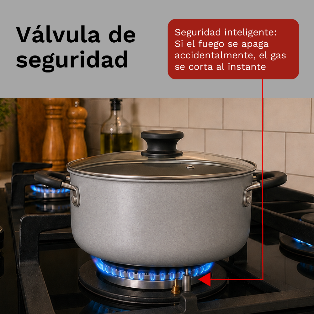 COCINA EMPOTRABLE A GAS KLIMATIC AOSTA 60 4HORNILLAS - 5