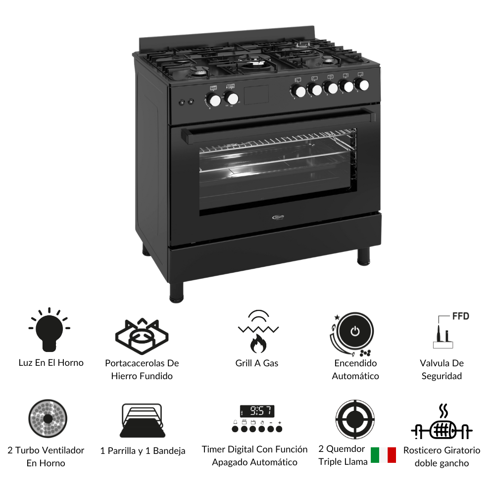 COCINA A GAS GLP/GN KLIMATIC 5 HORNILLAS ACCENT - 4