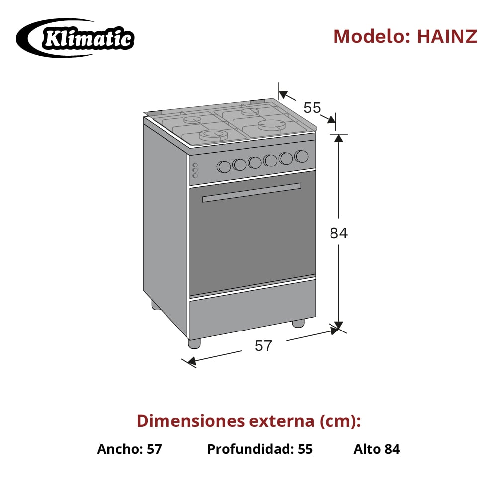 COCINA A GAS 4 HORNILLAS HAINZ - 3