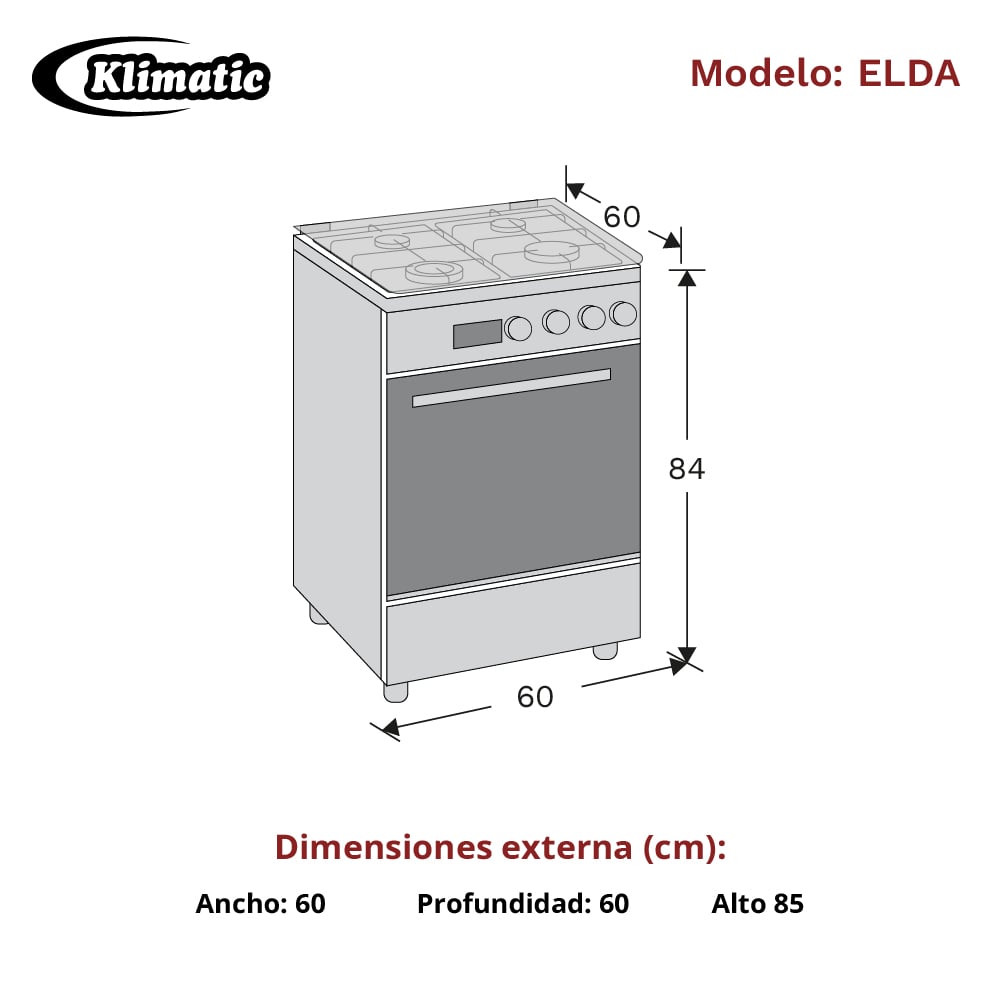 COCINA A GAS 4 HORNILLAS ELDA - 3