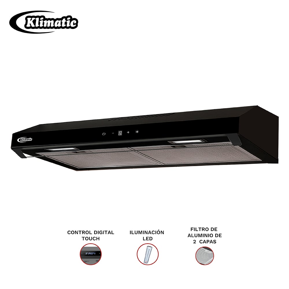 COMBO EMPOTRABLE KLIMATIC ENCIMERA A GAS TREVI 60 + CAMPANA VENTO BLACK PLUS 60CM - 4