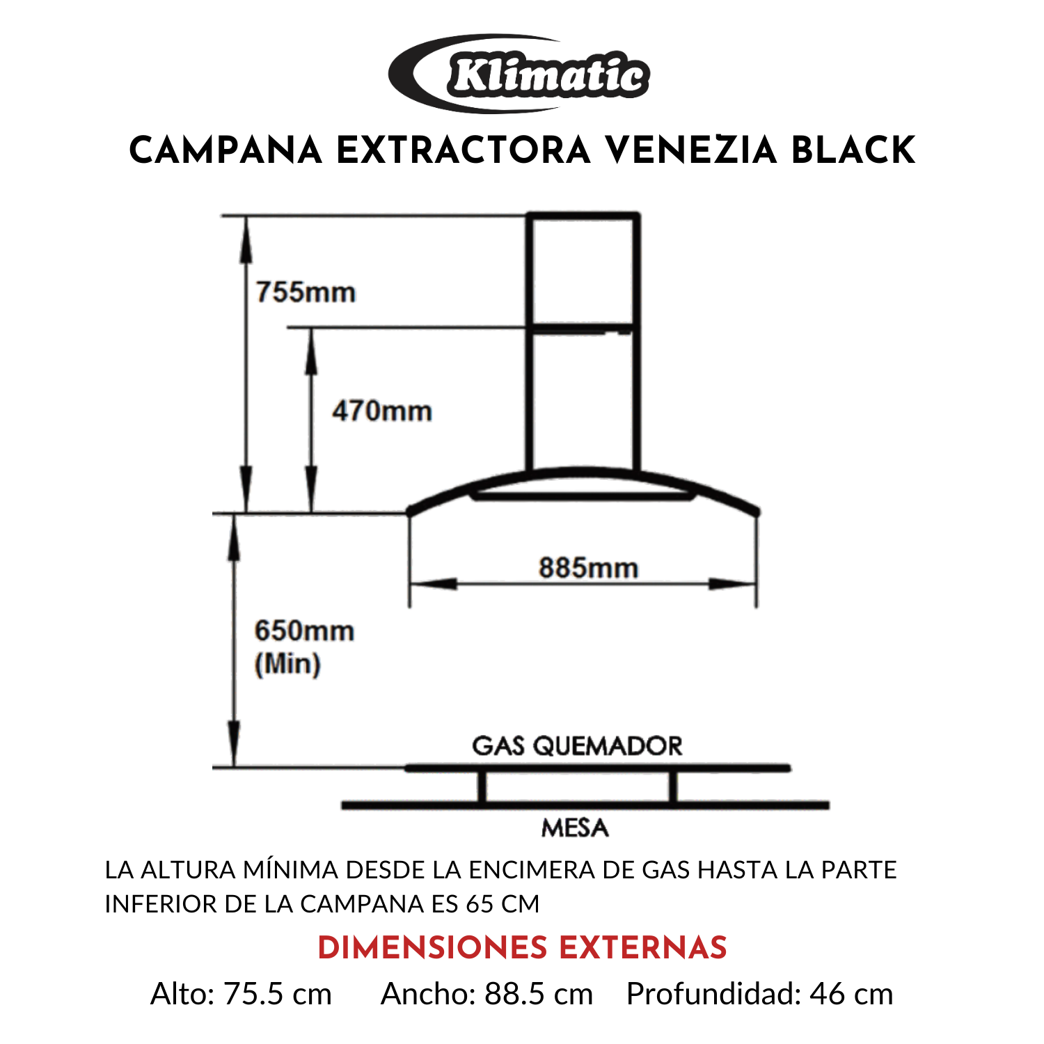 COMBO ENCIMERA A GAS GINA X +CAMPANA VENEZIA BLACK - 4