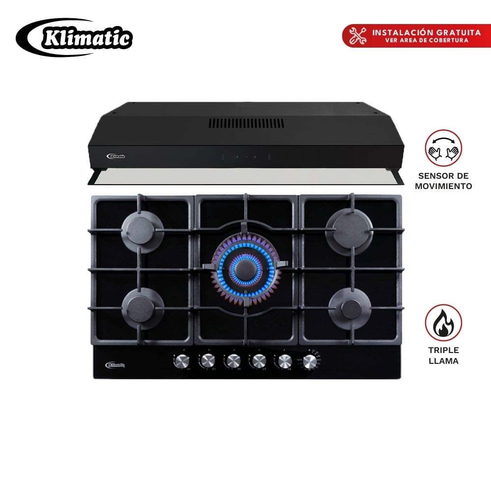 COMBO EMPOTRABLE A GAS TREVI 90 + CAMPANA DELFT 90CM - 1