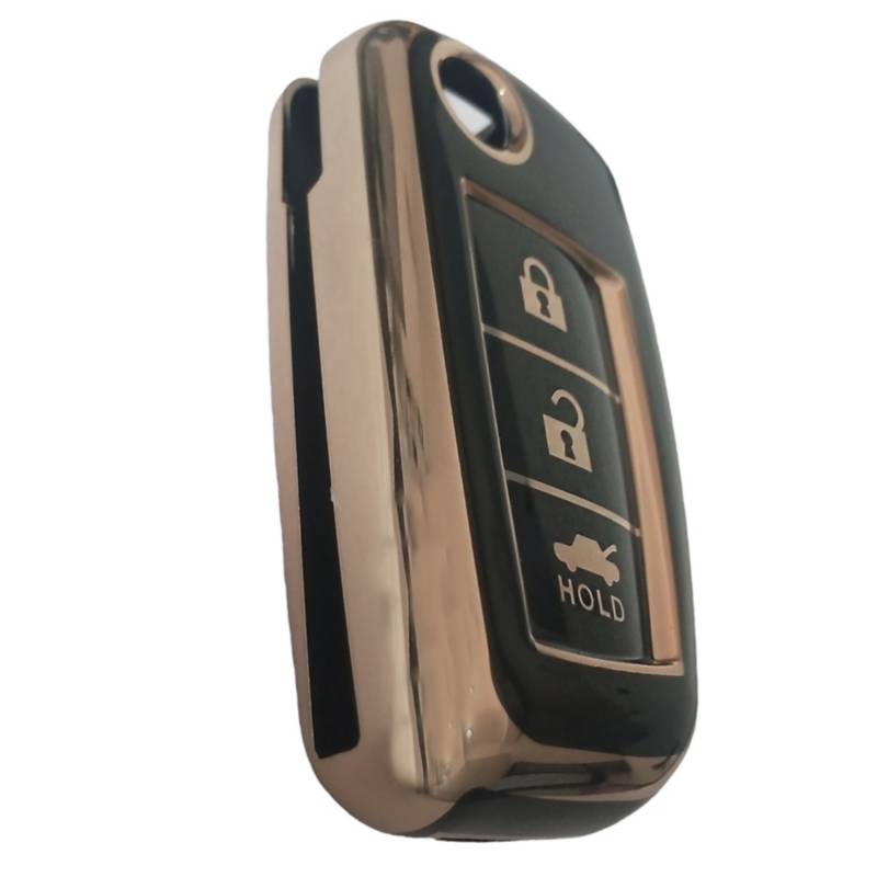 ontto Custodia per chiave a 4 pulsanti, adatta per telecomando Kia Flip pieghevole, morbida e resistente, in TPU, adatta per Kia Seltos Forte Sportage