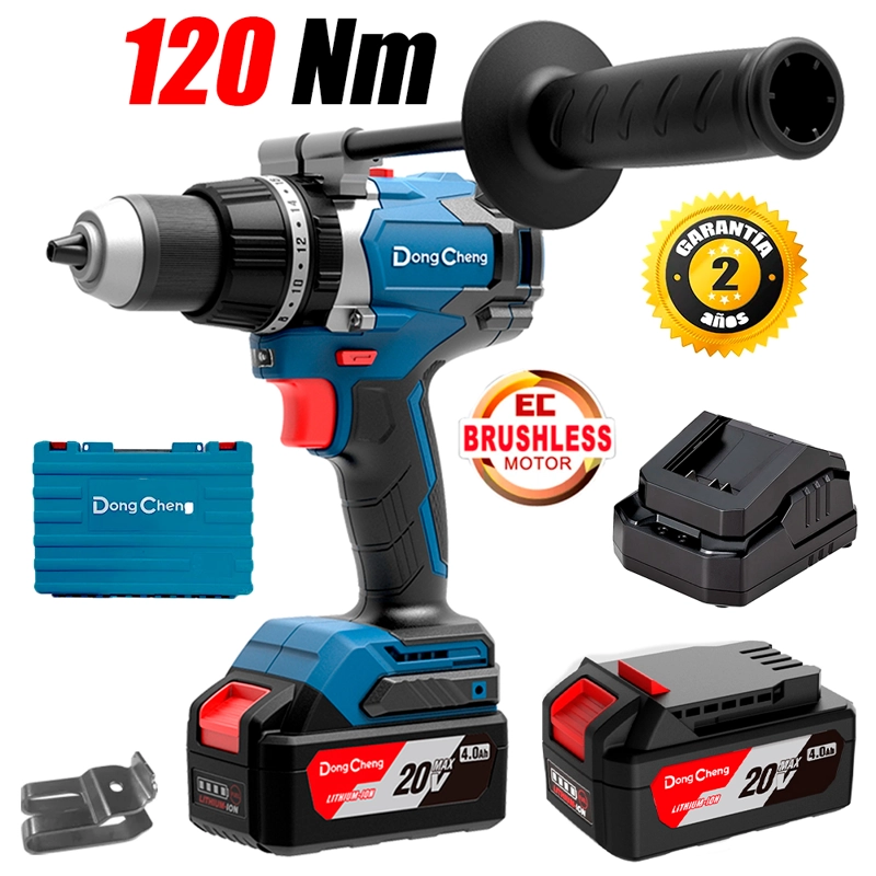 TALADRO DONGCHENG PERCUTOR ATORNILLADOR DCJZ03-13EM 1/2 20V 120NM 2BAT X 4AH BRUSHLESS - 1