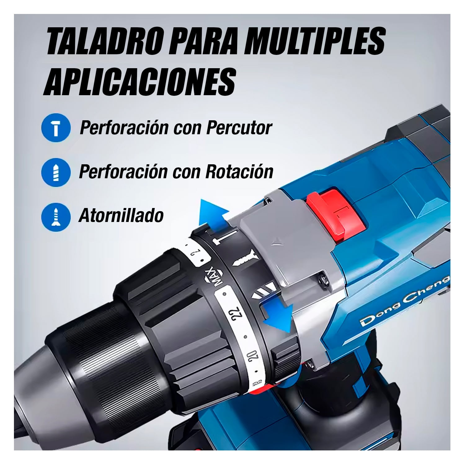 TALADRO DONGCHENG PERCUTOR ATORNILLADOR DCJZ03-13EM 1/2 20V 120NM 2BAT X 4AH BRUSHLESS - 6