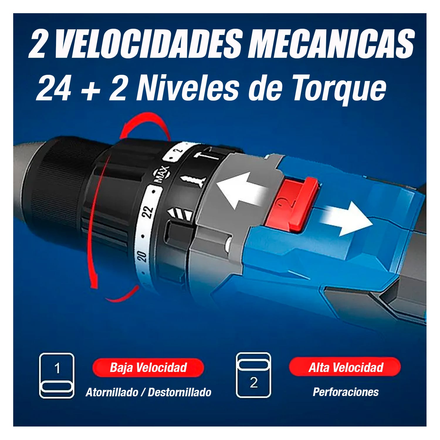 TALADRO DONGCHENG PERCUTOR ATORNILLADOR DCJZ03-13EM 1/2 20V 120NM 2BAT X 4AH BRUSHLESS - 7