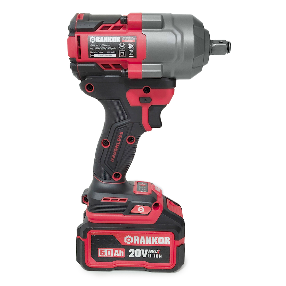 LLAVE DE IMPACTO INDUSTRIAL 1/2' RANKOR RLIW20003 20V 1000NM 2BAT X 5AH BRUSHLESS - 4