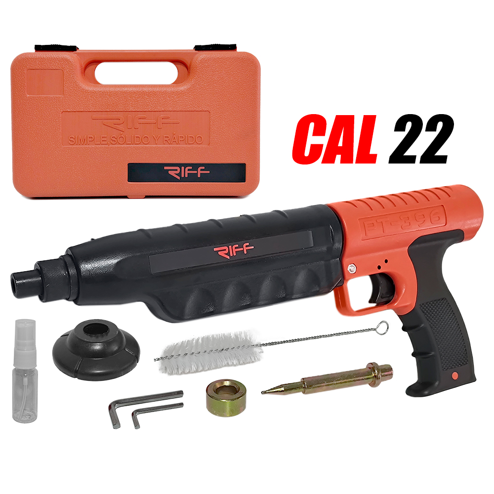 PISTOLA FULMINANTE SILENCIOSA DRYWALL CALIBRE 22 RIFF R-PT396 SEMI-AUTOMATICA - 1