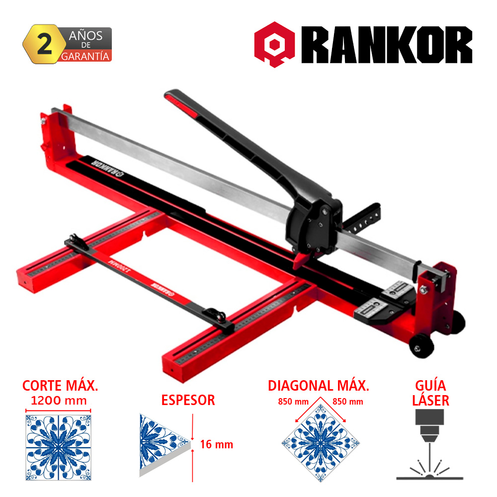 CORTADORA DE CERÁMICAS MAYÓLICA PORCELANATO INDUSTRIAL RANKOR RTC120001 MÁX 1200MM - 1