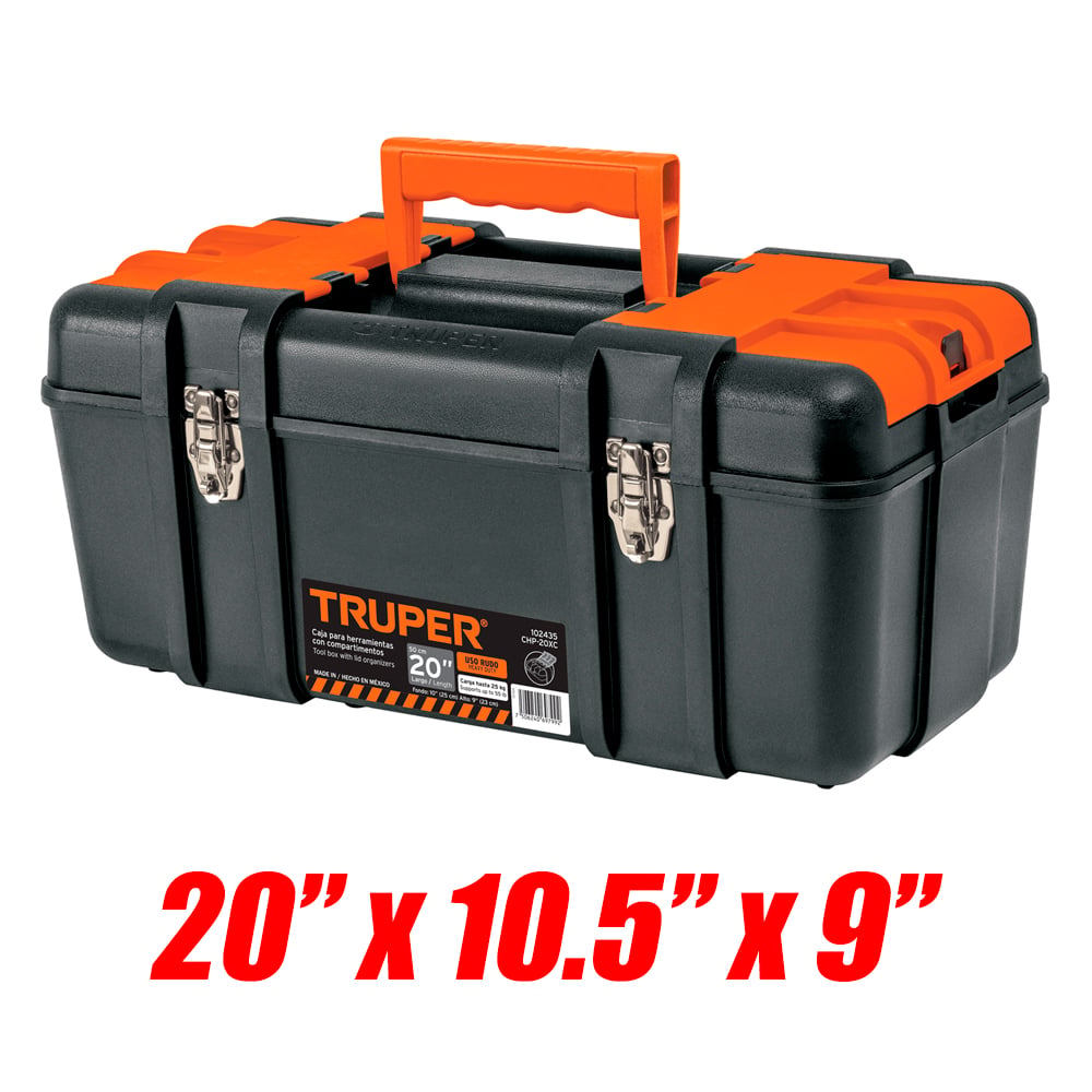 CAJA DE HERRAMIENTAS INDUSTRIAL TRUPER 102435 CON COMPARTIMNIENTOS Y BROCHES METALICOS 20″ X 10.5″ X 9″ - 1