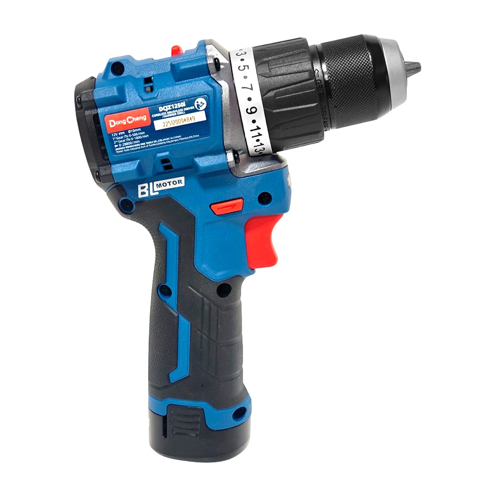 TALADRO ATORNILLADOR PERCUTOR INDUSTRIAL ⅜' DONGCHENG DCJZ1250IEK 12V 50NM 2BAT X 2AH BRUSHLESS - 4