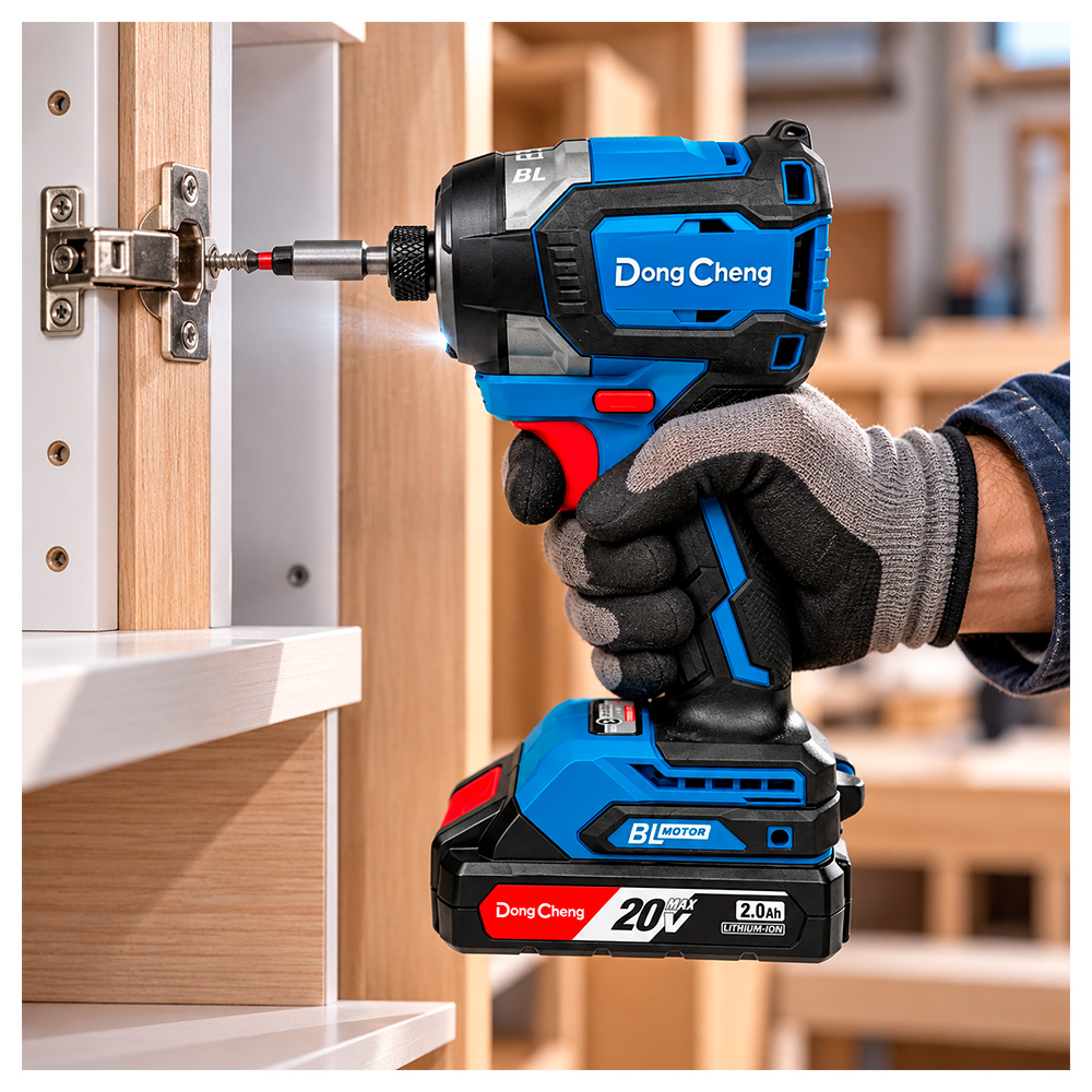 COMBO KIT DONGCHENG INDUSTRIAL DCKIT26AM TALADRO PERCUTOR + ATORNILLADOR DE IMPACTO 20V BRUSHLESS - 6