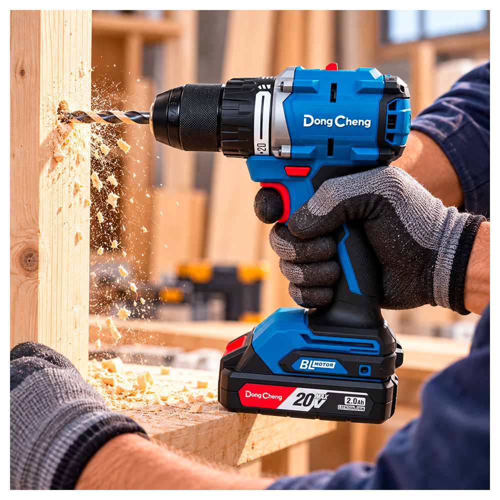 COMBO KIT DONGCHENG INDUSTRIAL DCKIT26AM TALADRO PERCUTOR + ATORNILLADOR DE IMPACTO 20V BRUSHLESS - 7