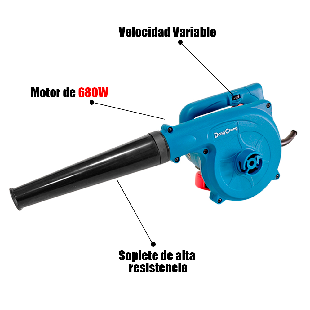 SOPLADORA ASPIRADORA DE POLVO INDUSTRIAL DONGCHENG DQF32 680W 1.6-3.2 M³/MIN VELOCIDAD VARIABLE - 7