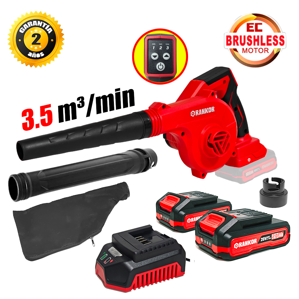 SOPLADORA ASPIRADORA INALAMBRICA RANKOR RLAB2001 20V 35M3MIN 2BAT X 2AH BRUSHLESS - 1