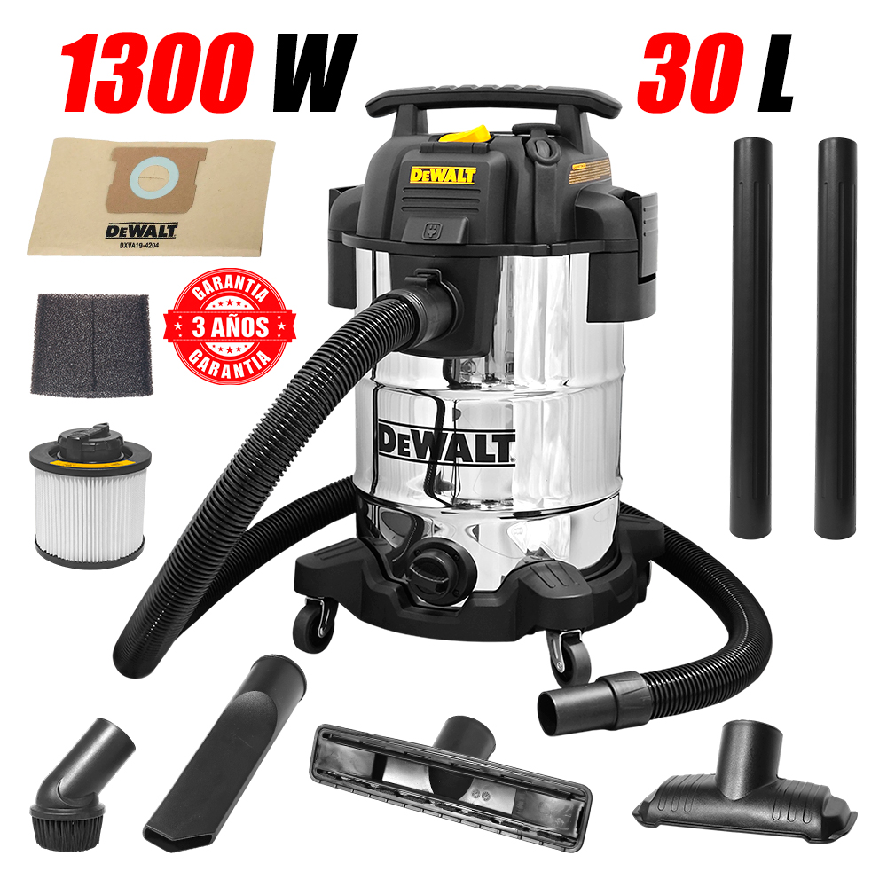 ASPIRADORA SOPLADORA INDUSTRIAL DE POLVO Y AGUA DEWALT DXV30SAPTA-B2 1300W 30 LITROS - 1