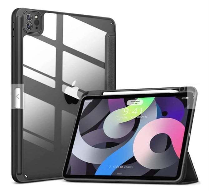 CASE FUNDA PREMIUM PARA IPAD PRO 12.9 CON PORTA PENCIL - COLOR NEGRO - 1