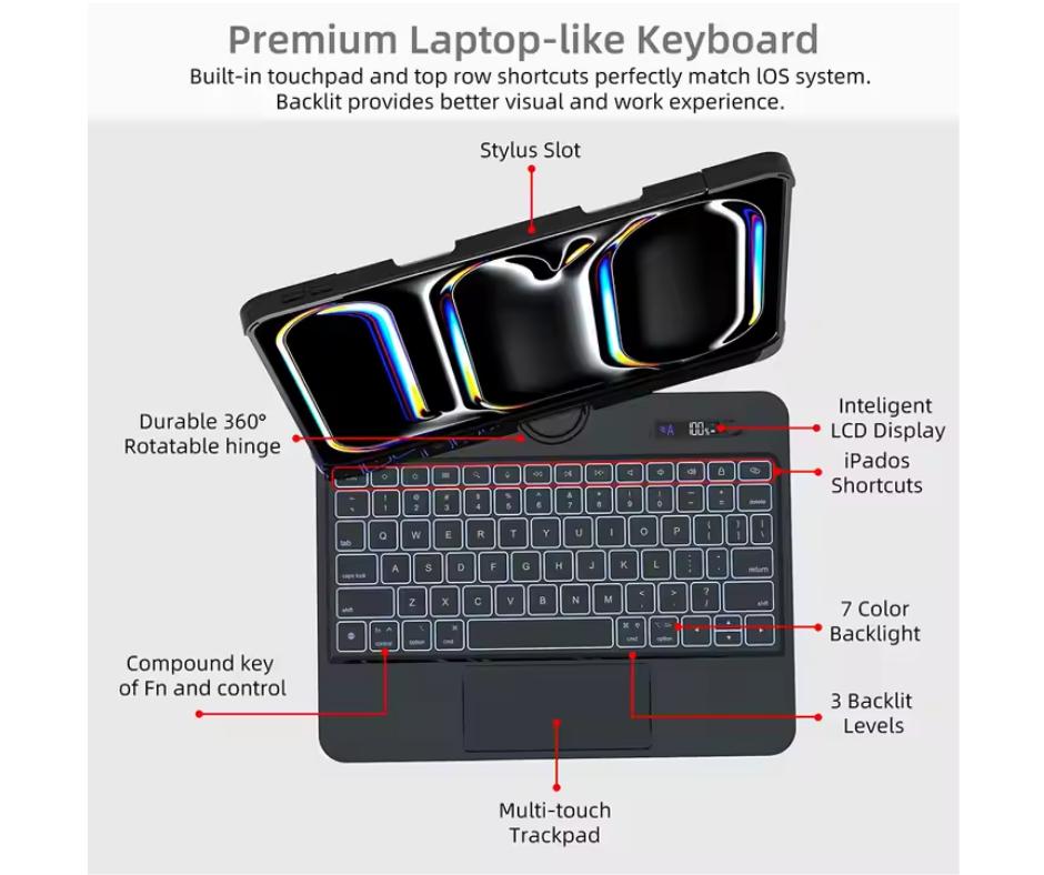 MAGIC KEYBOARD 360° PARA IPAD AIR 11' 2024 - NEGRO - 3