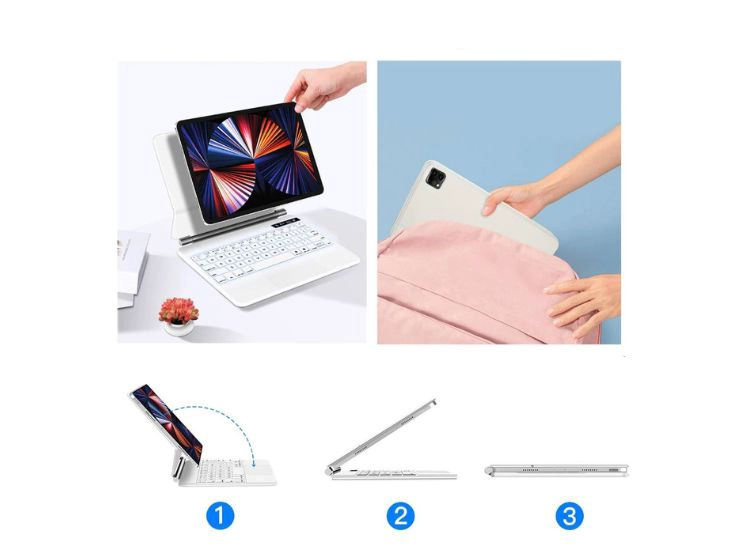 MAGIC KEYBOARD PARA IPAD 10MA Y 11VA GEN (A16) ALTERNATIVO PREMIUM - BLANCO - 6