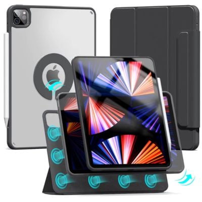 SMART CASE MAGNETICO DESMONTABLE ROTATIVO PARA IPAD  10MA Y 11VA GEN ( A16) - NEGRO - 1