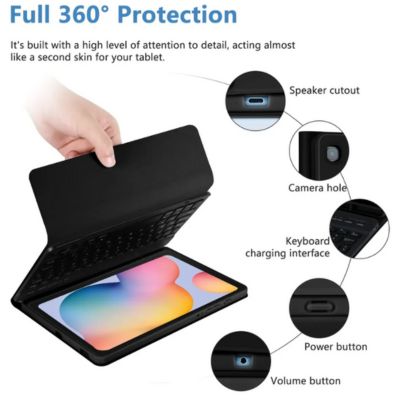 CASE CON TECLADO BLUETOOTH SAMSUNG S6 LITE - NEGRO - 5