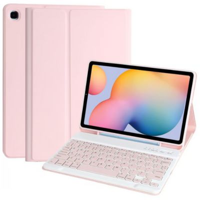 CASE CON TECLADO BLUETOOTH SAMSUNG S6 LITE - ROSADO - 1