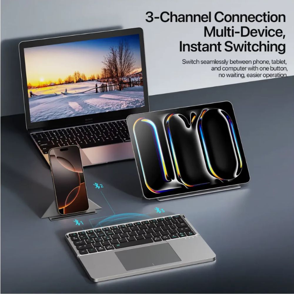 TECLADO PLEGABLE BLUETOOTH CON TOUCHPAD - GRAY - 8