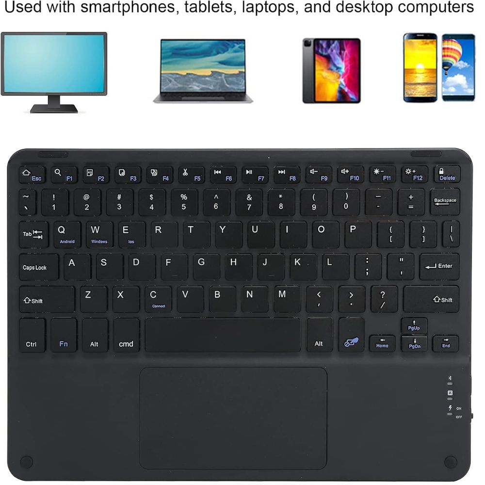 TECLADO TOUCHPAD BLUETOOTH ULTRA SLIM - NEGRO - 5