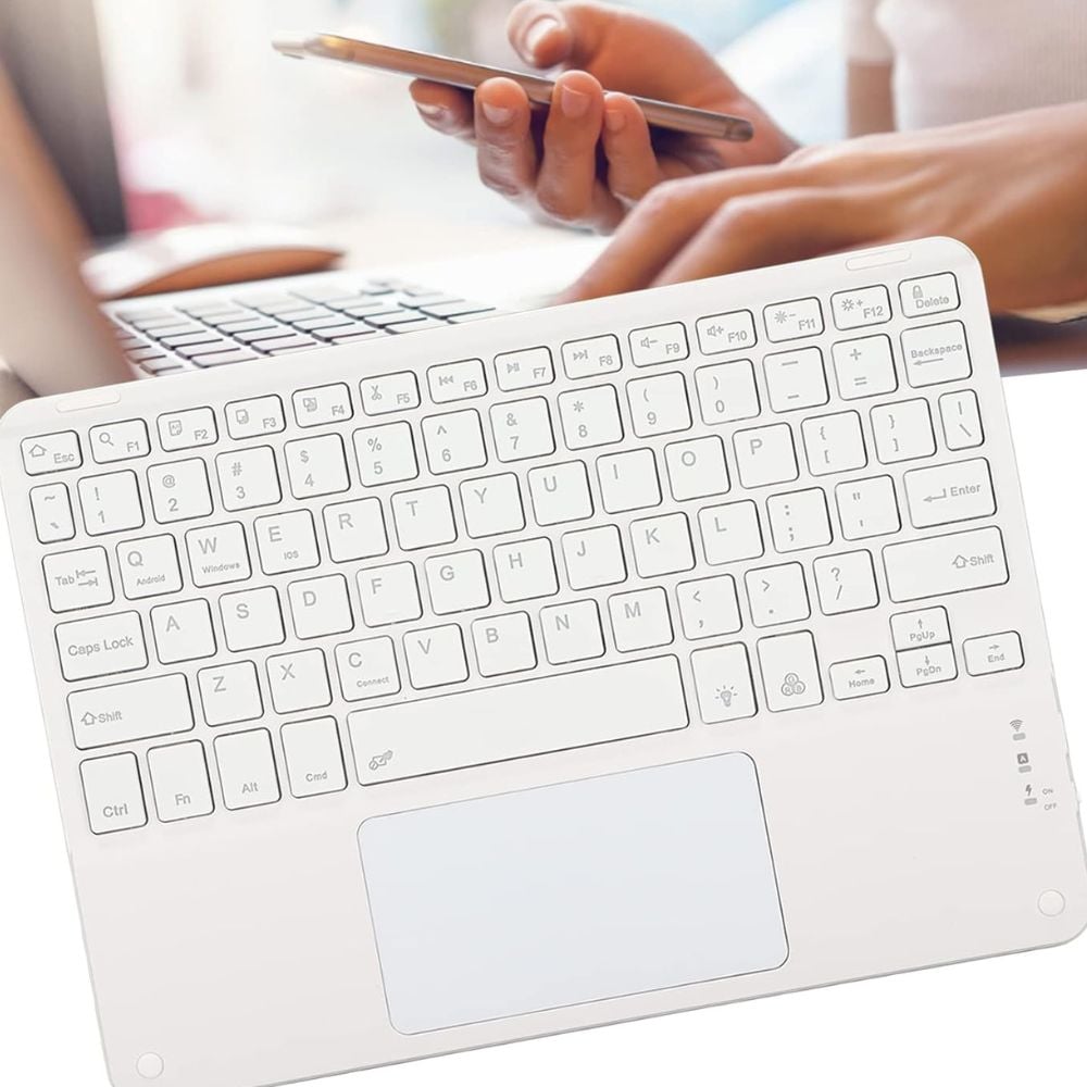 TECLADO TOUCHPAD BLUETOOTH ULTRA SLIM - BLANCO - 5