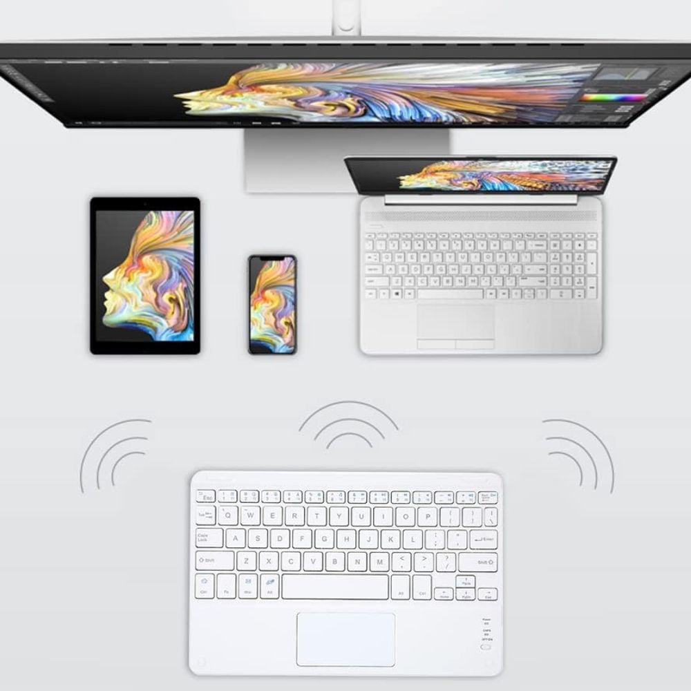 TECLADO TOUCHPAD BLUETOOTH ULTRA SLIM - BLANCO - 6