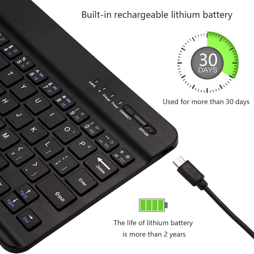 TECLADO BLUETOOTH UNIVERSAL ULTRA SLIM - NEGRO - 4
