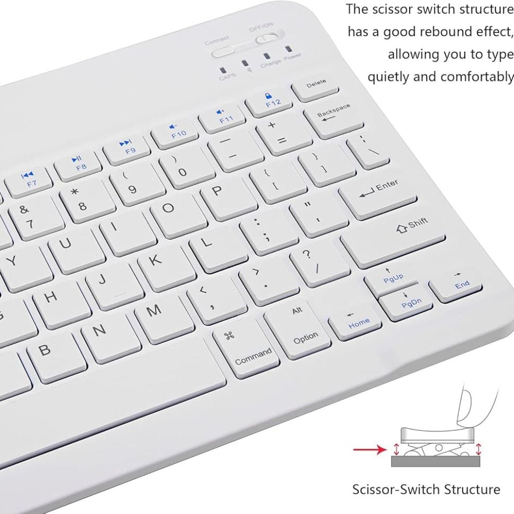 TECLADO BLUETOOTH UNIVERSAL ULTRA SLIM - BLANCO - 2