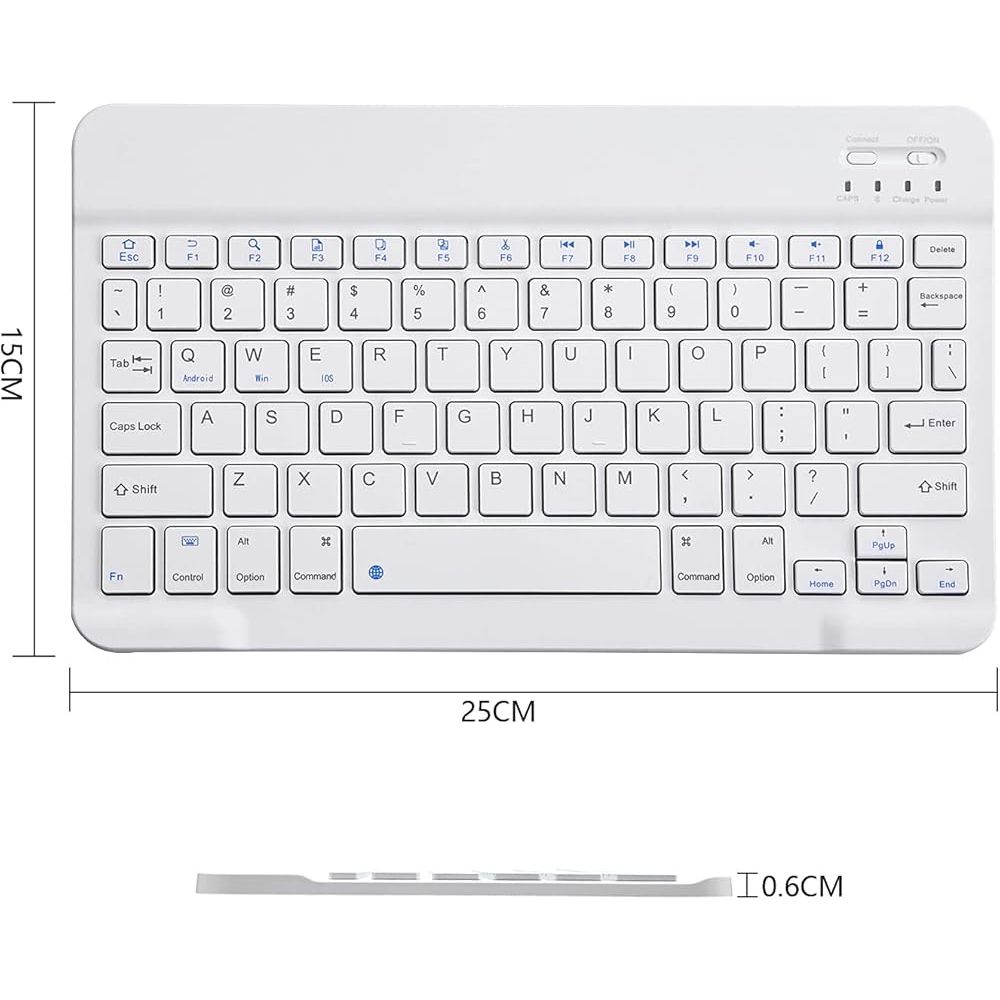 TECLADO BLUETOOTH UNIVERSAL ULTRA SLIM - BLANCO - 4