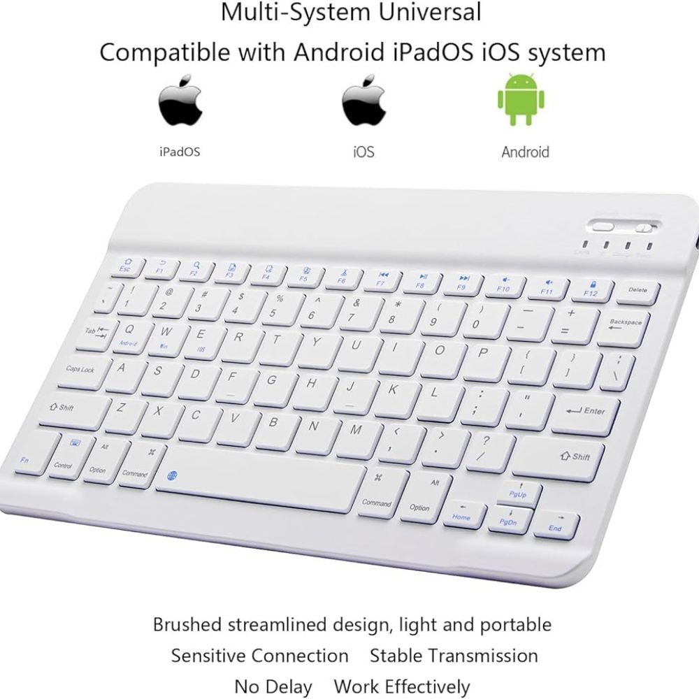 TECLADO BLUETOOTH UNIVERSAL ULTRA SLIM - BLANCO - 6