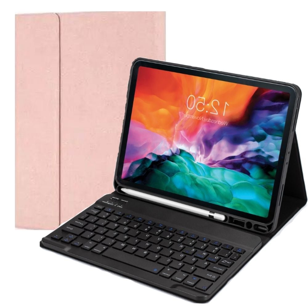 CASE CON TECLADO BLUETOOTH PARA IPAD PRO 11' (1RA A 4TA GEN) - ROSADO - 1