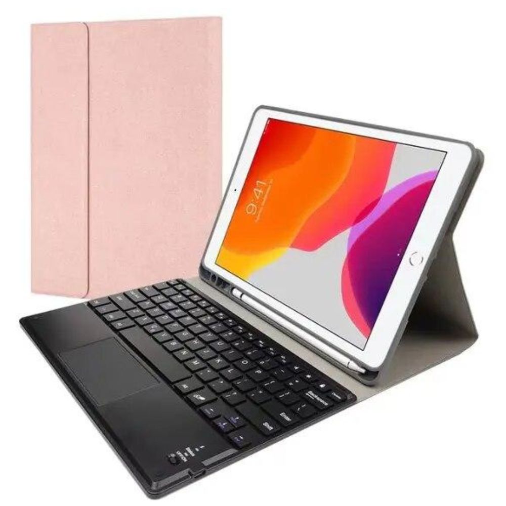 CASE CON TECLADO TOUCHPAD PARA IPAD AIR 4 Y AIR 5 (10.9') - ROSADO - 1