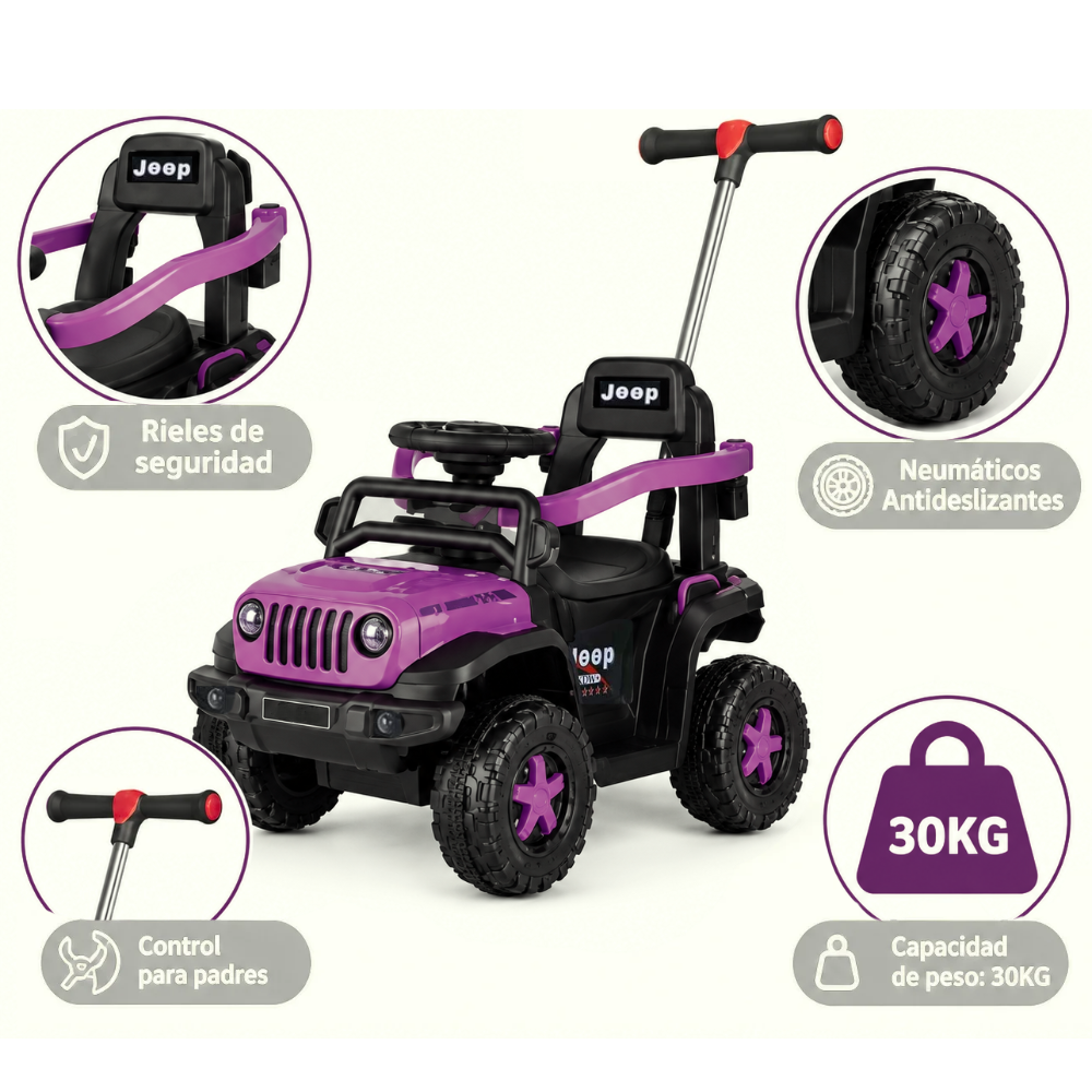 CARRO CON CONTROL REMOTO ELECTRICO TODO TERRENO LILA - 3