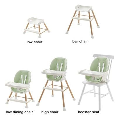 SILLA COMER BABYKISS 5 EN 1 MULTIFUNCION DE LUJO VERDE PARA BEBES - 2